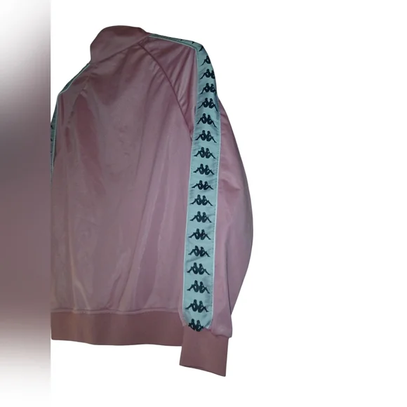 Kappa Pink Track Jacket W/ White Striped Logo On Sleeves Size Small - Picture 10 of 15